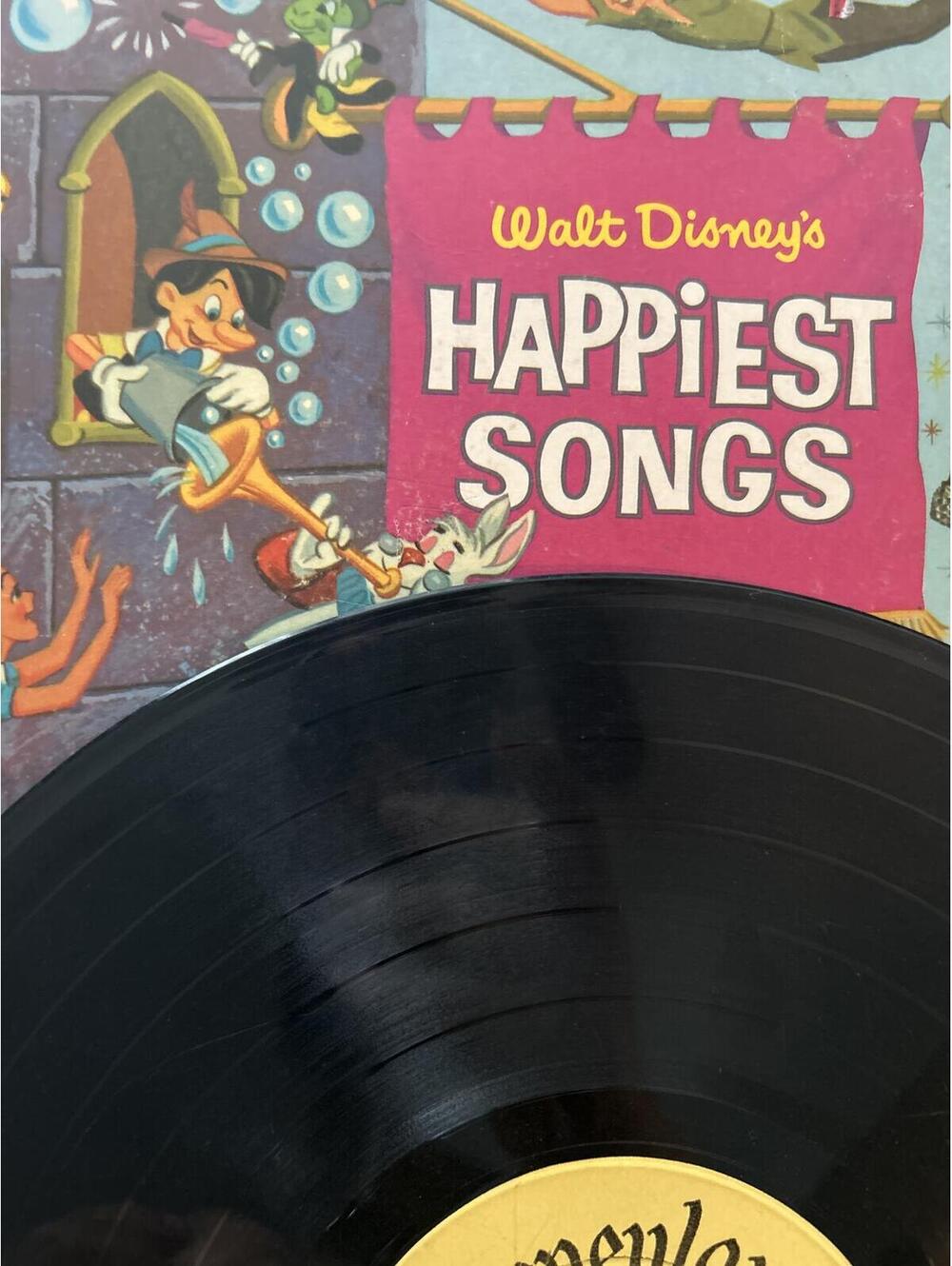 Walt Disney's Happiest Songs Vintage 33 1/3 RPM Vinyl LP Record Album